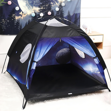 Kids Play Tent Playhouse for Boys and Girls Easy Fun Dome Tent Camping Playground Pop up Tent for Kids Indoor and Outdoor Imaginative Play Perfect Kid'S Gift (World Stars)
